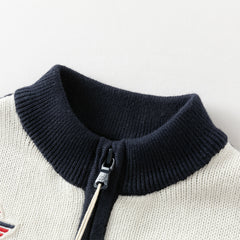 Dave&Bella Toddler Boys Autumn Blue Cotton Casual Coats