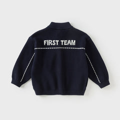 Dave&Bella Toddler Boys Autumn Blue Cotton Casual Coats