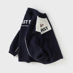 Dave&Bella Toddler Boys Autumn Blue Cotton Casual Coats