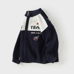 Dave&Bella Toddler Boys Autumn Blue Cotton Casual Coats