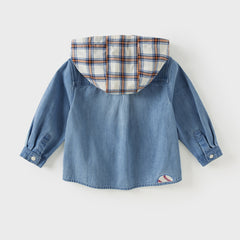 Dave&Bella Boys Autumn Casual Cotton Blue Hoodies Shirt Top