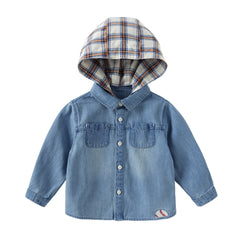Dave&Bella Boys Autumn Casual Cotton Blue Hoodies Shirt Top