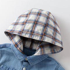 Dave&Bella Boys Autumn Casual Cotton Blue Hoodies Shirt Top