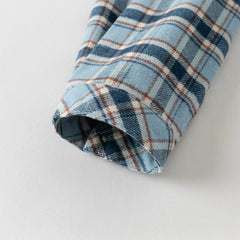 Dave&Bella Boys Autumn Cotton Formal Blue Plaid Shirt Top