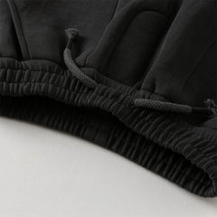 Dave&Bella Boys Autumn Cool Black Outdoor Sports Drawstring Joggers Pants