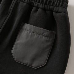 Dave&Bella Boys Autumn Cool Black Outdoor Sports Drawstring Joggers Pants