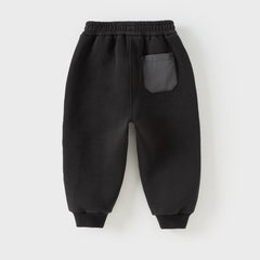 Dave&Bella Boys Autumn Cool Black Outdoor Sports Drawstring Joggers Pants