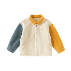 Dave&Bella Toddler Boys Autumn Beige Cozy Cute Fleece Shirts Tops