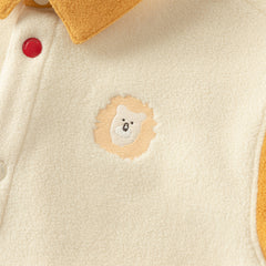 Dave&Bella Toddler Boys Autumn Beige Cozy Cute Fleece Shirts Tops