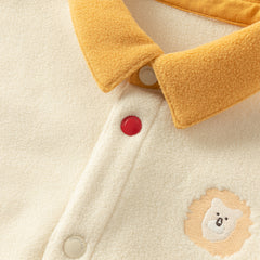 Dave&Bella Toddler Boys Autumn Beige Cozy Cute Fleece Shirts Tops