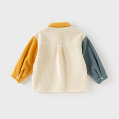 Dave&Bella Toddler Boys Autumn Beige Cozy Cute Fleece Shirts Tops