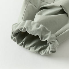 Dave&Bella Boys Autumn Grey Green Quick-Drying Overalls Drawstring Pant