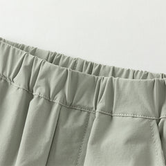 Dave&Bella Boys Autumn Grey Green Quick-Drying Overalls Drawstring Pant