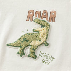 Dave&Bella Boys Autumn Cotton Yellow Colorblocked Round Collar T-shirt Top