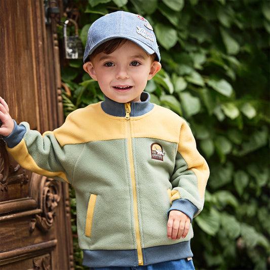 Dave&Bella Toddler Girls Autumn Green Warm Fleece Coat