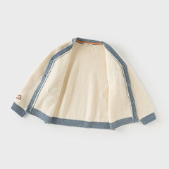 Dave&Bella Boys Autumn Beige Casual Knit Sweater Cardigan Top