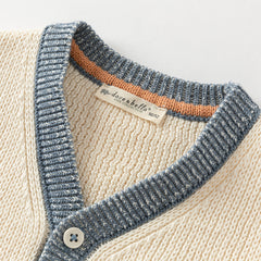 Dave&Bella Boys Autumn Beige Casual Knit Sweater Cardigan Top
