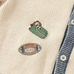 Dave&Bella Boys Autumn Beige Casual Knit Sweater Cardigan Top