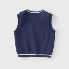 Dave&Bella Boys Autumn Cotton Sleeveless Blue Vest Top