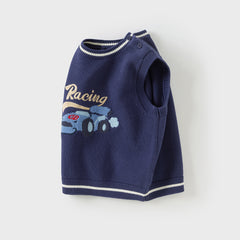 Dave&Bella Boys Autumn Cotton Sleeveless Blue Vest Top