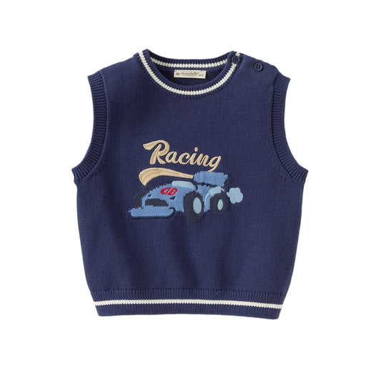 Dave&Bella Boys Autumn Cotton Sleeveless Blue Vest Top