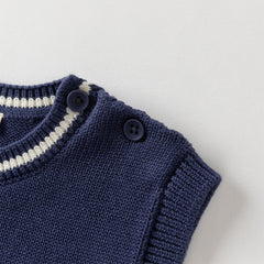 Dave&Bella Boys Autumn Cotton Sleeveless Blue Vest Top