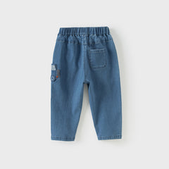 Dave&Bella Boys Autumn Simple Denim Blue Jeans Pant