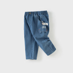 Dave&Bella Boys Autumn Simple Denim Blue Jeans Pant