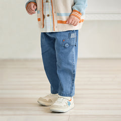 Dave&Bella Boys Autumn Simple Denim Blue Jeans Pant