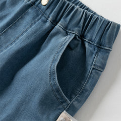 Dave&Bella Boys Autumn Simple Denim Blue Jeans Pant