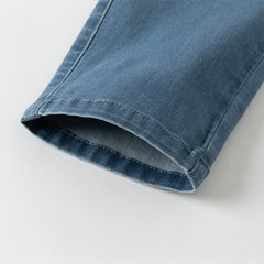 Dave&Bella Boys Autumn Simple Denim Blue Jeans Pant