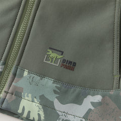 Dave&Bella Toddler Boys Autumn Outdoor Army Green Hooded Padded Puffer Jacket