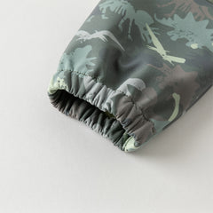 Dave&Bella Toddler Boys Autumn Outdoor Army Green Hooded Padded Puffer Jacket