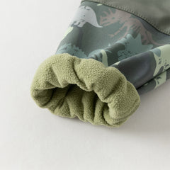 Dave&Bella Toddler Boys Autumn Outdoor Army Green Hooded Padded Puffer Jacket