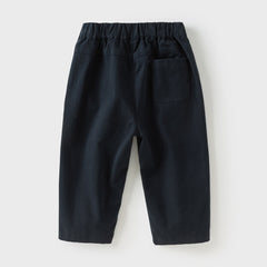 Dave&Bella Toddler Boys Autumn Khaki/Navy Blue Cotton Casual Pants