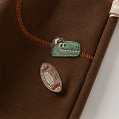 Dave&Bella Toddler Boys Autumn Coffee Brown Drawstring Sweatpants