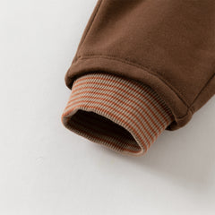 Dave&Bella Toddler Boys Autumn Coffee Brown Drawstring Sweatpants