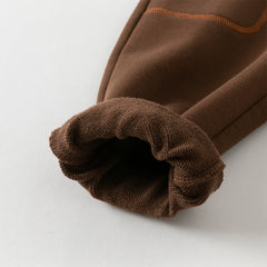 Dave&Bella Toddler Boys Autumn Coffee Brown Drawstring Sweatpants