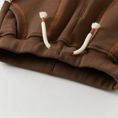 Dave&Bella Toddler Boys Autumn Coffee Brown Drawstring Sweatpants