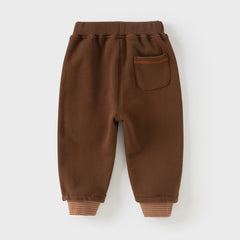 Dave&Bella Toddler Boys Autumn Coffee Brown Drawstring Sweatpants