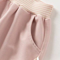 Dave&Bella Toddler Girls/Boys Autumn Causal Pink/Blue Drawstring Pants