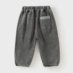 Dave&Bella Toddler Boys Autumn Smoky Grey Loose Jeans Pants