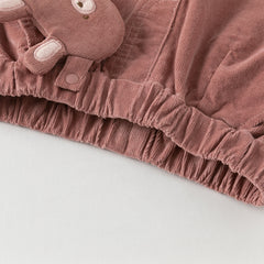 Dave&Bella Toddler Girls Autumn Khaki/Pink Cotton Corduroy Pants