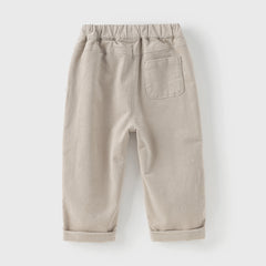 Dave&Bella Toddler Girls Autumn Khaki/Pink Cotton Corduroy Pants