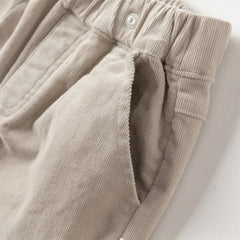 Dave&Bella Toddler Girls Autumn Khaki/Pink Cotton Corduroy Pants