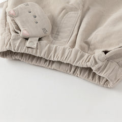 Dave&Bella Toddler Girls Autumn Khaki/Pink Cotton Corduroy Pants