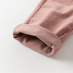 Dave&Bella Toddler Girls Autumn Khaki/Pink Cotton Corduroy Pants