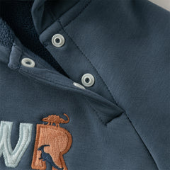 Dave&Bella Toddler Boys Autumn Blue Hooded Sweatshirts Tops