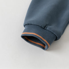 Dave&Bella Toddler Boys Autumn Blue Hooded Sweatshirts Tops