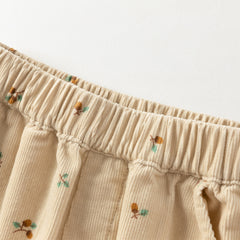 Dave&Bella Todder Boys Autumn Casual Cotton Yellow Print Drawstring Pants